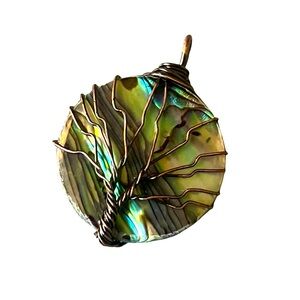 **Amazing Vintage Abalone Tree of Life Charm**